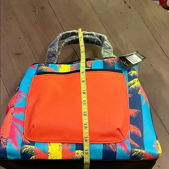 Tahari Colorful Palm Tree Tote Bag - Picture 7 of 7